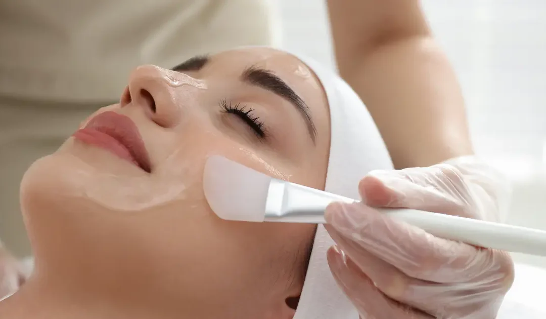 professional chemical peel treatment on a client at a medical spa in Ajax, Ontario